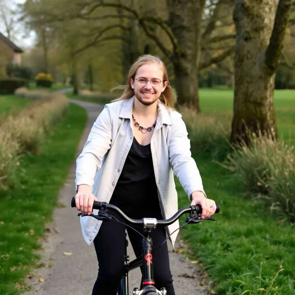 Nederlandse professional die werk-privébalans demonstreert door buiten te werken