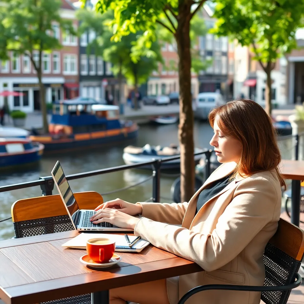 Een vrouw die mediteert in een Nederlands natuurgebied